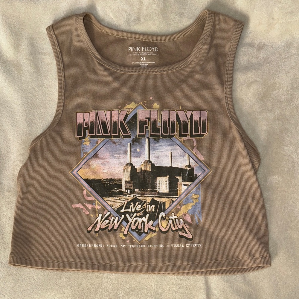 Pink Floyd Crop Brown Tank Top
